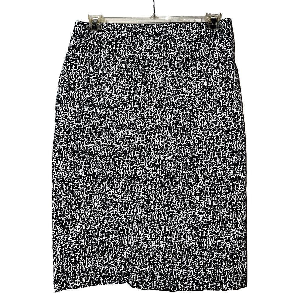 New York & Company 7th Avenue Navy White Abstract Pencil Skirt 10 NWT 1132